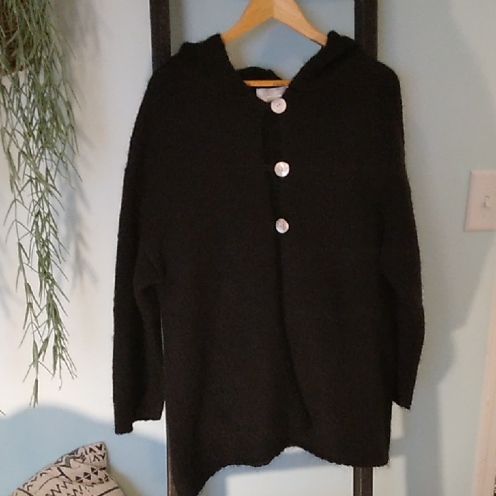 Soft Surroundings Hoodie Botton Up Sweater